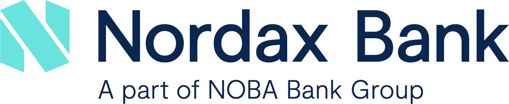 NOBA Logo Tvafargad Bla Signal Liggande N vanster